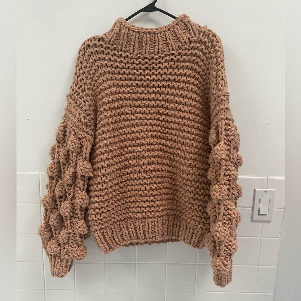 Goodnight Macaroon Clora Pom Sweater OS Coral Color